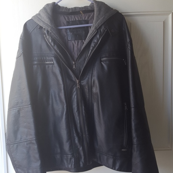 Calvin Klein Other - Calvin Klein Leather Jacket with Hood